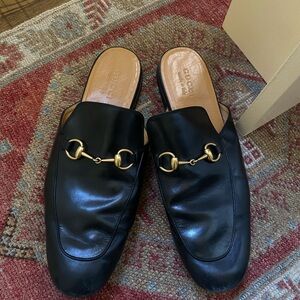 Gucci Princeton Black Leather Mules